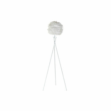 Weiße DKD Stehlampe mit Feder Schirm und Metallfuß - homely Family Shop
