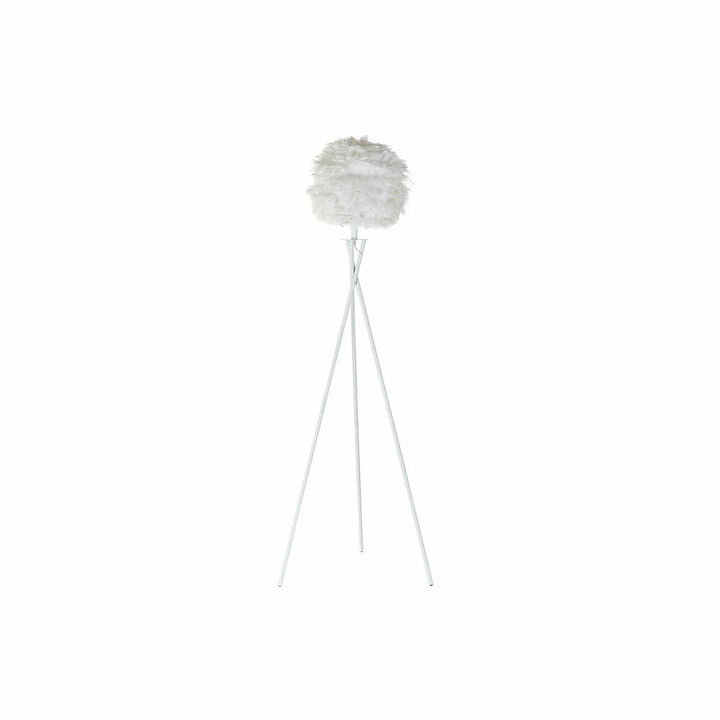 Weiße DKD Stehlampe mit Feder Schirm und Metallfuß - homely Family Shop