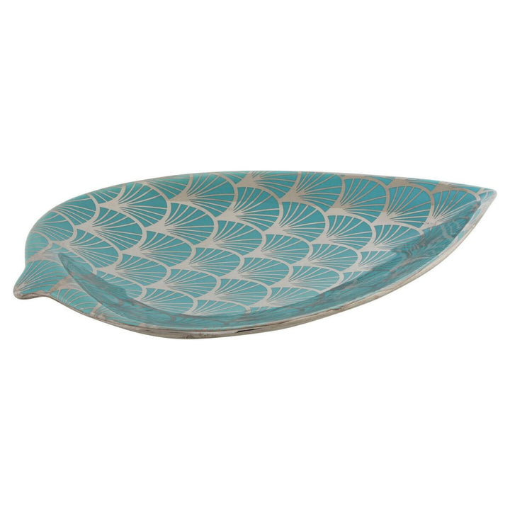Türkisfarbene Tischdeko im Pflanzenblattdesign von DKD Home Decor - homely Family Shop