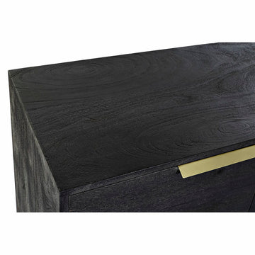 Schwarze Anrichte mit goldenen Akzenten und Mango-Holz - homely Family Shop
