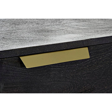 Detail der schwarzen Mango-Holz Anrichte mit goldenem Griff - homely Family Shop