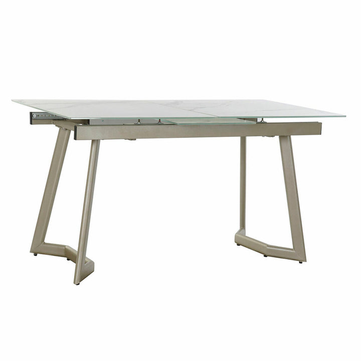 DKD Home Esstisch mit Kristallplatte und goldenem Metallgestell - homely Family Shop