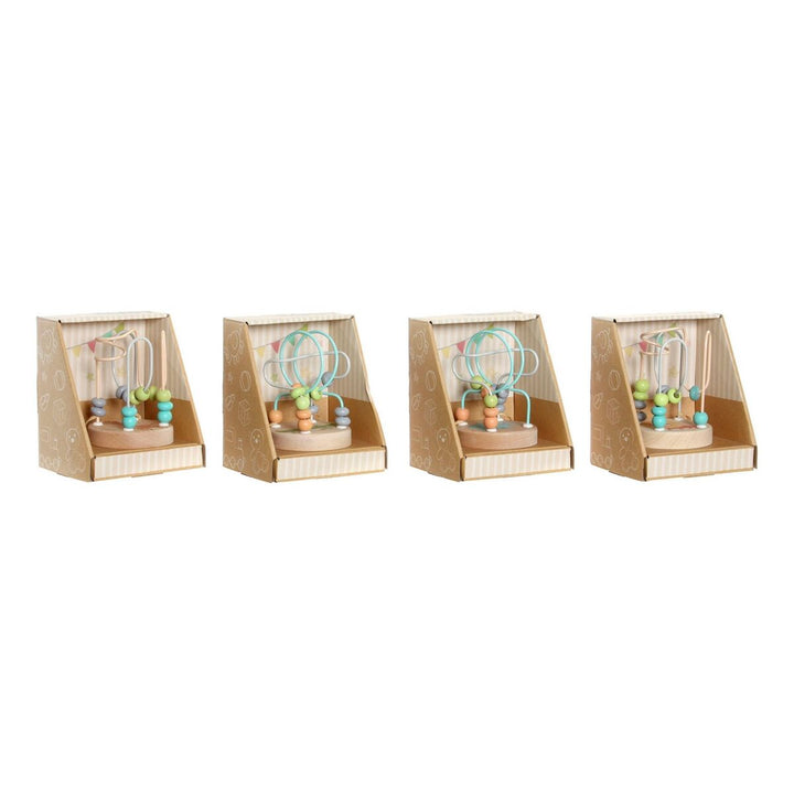 DKD Home Decor Holz Spielzeug mit bunten Perlen Labyrinth - homely Family Shop
