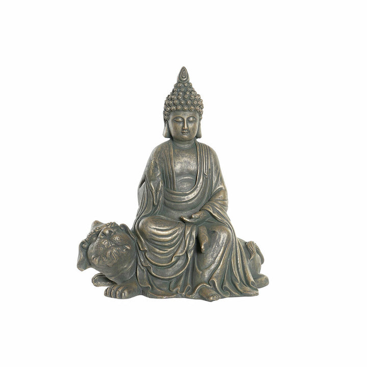 Dekorative Buddha Figur, dunkelgrau und goldfarben, orientalische Deko - homely Family Shop