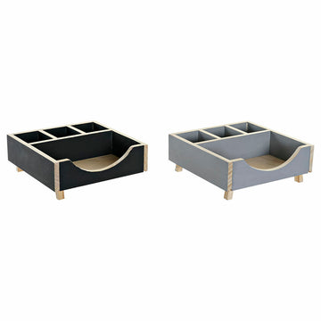 DKD Home Decor Schreibtisch Organizer aus Holz, schwarz und grau - homely Family Shop
