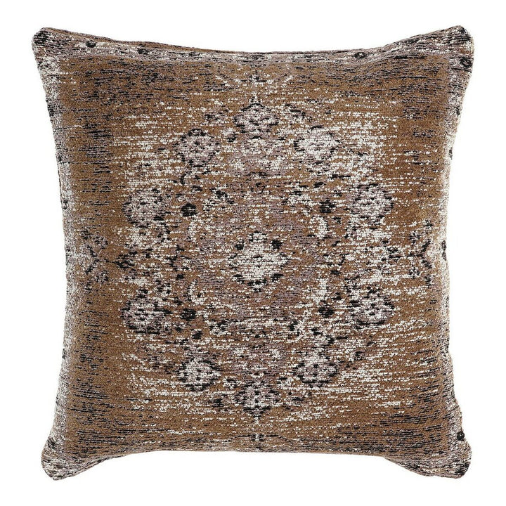 Dekoratives Kissen mit gemustertem Design in Braun, Beige und Schwarz. Arabisches Kissen.