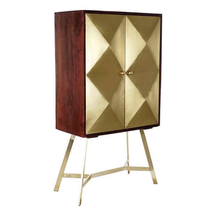 DKD Home Dekor Anrichte aus Akazien- und Mangoholz mit goldenen Details - homely Family Shop