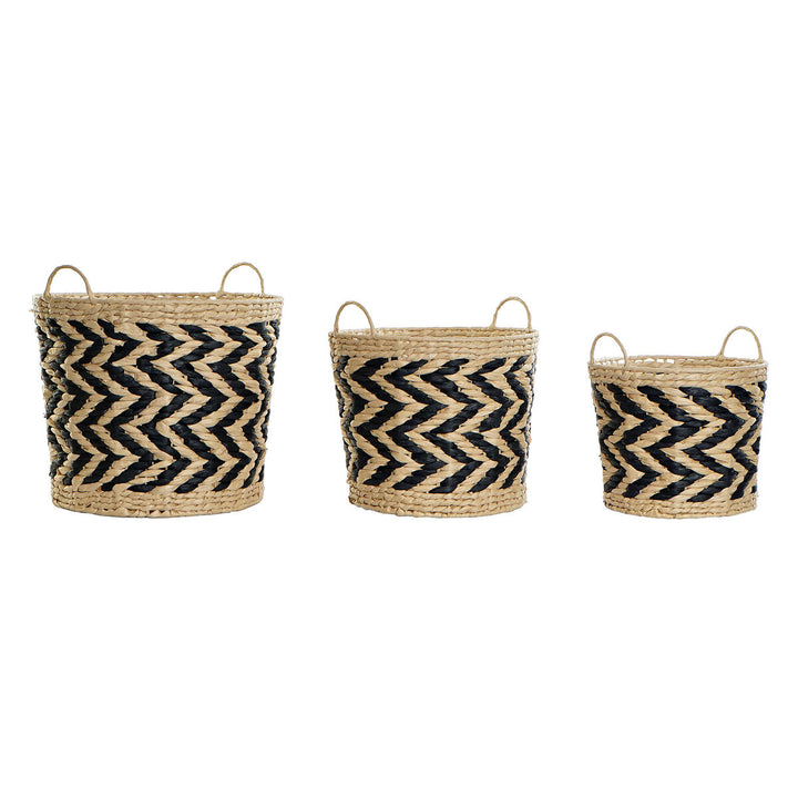 DKD Home Deko Korb-Set aus Faser mit Zickzackmuster und Henkeln - homely Family Shop