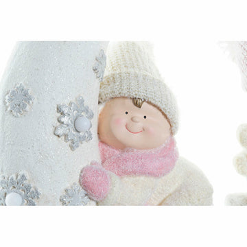DKD Home Decor Mond Figur mit Kind, weiß und rosa - homely Family Shop