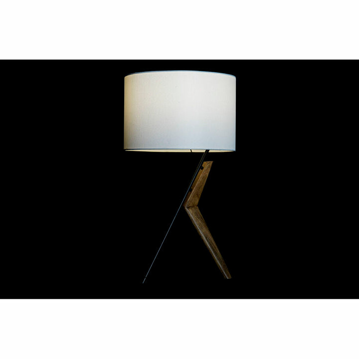 DKD Home Tischlampe mit Holzfuß und weißem Schirm - homely Family Shop