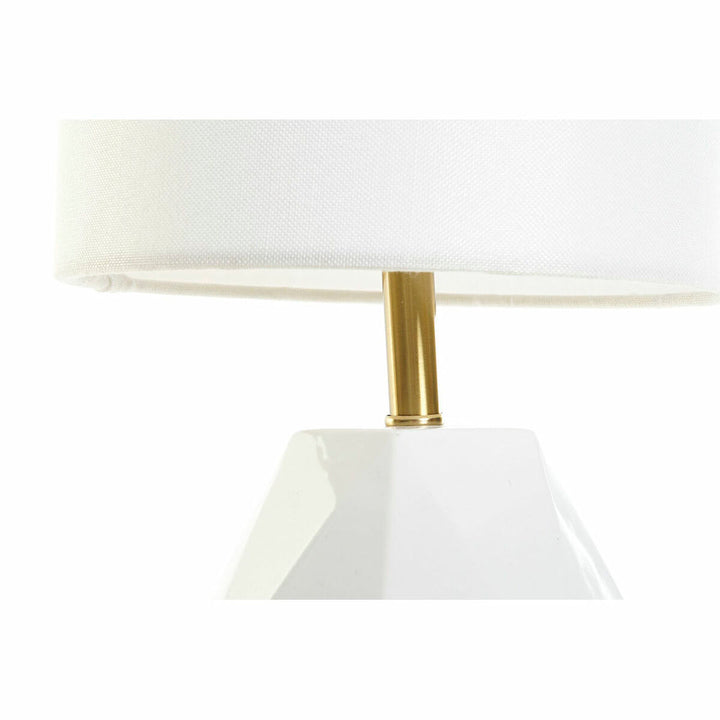 DKD Tischlampe mit Keramikfuß, Goldakzent und Lampenschirm - homely Family Shop