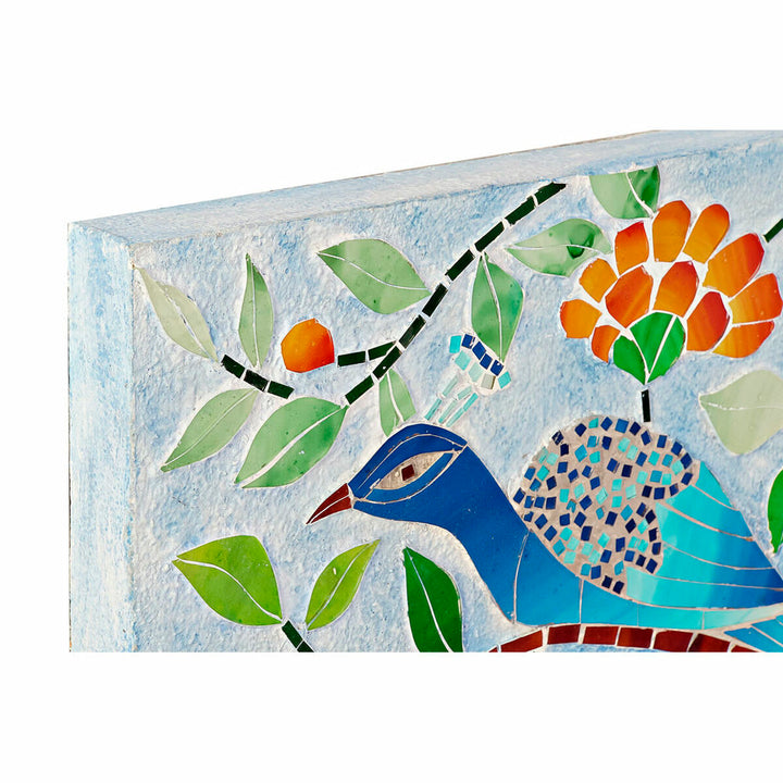 DKD Home Decor Leinwand mit buntem Baum und Pfau-Motiv. - homely Family Shop