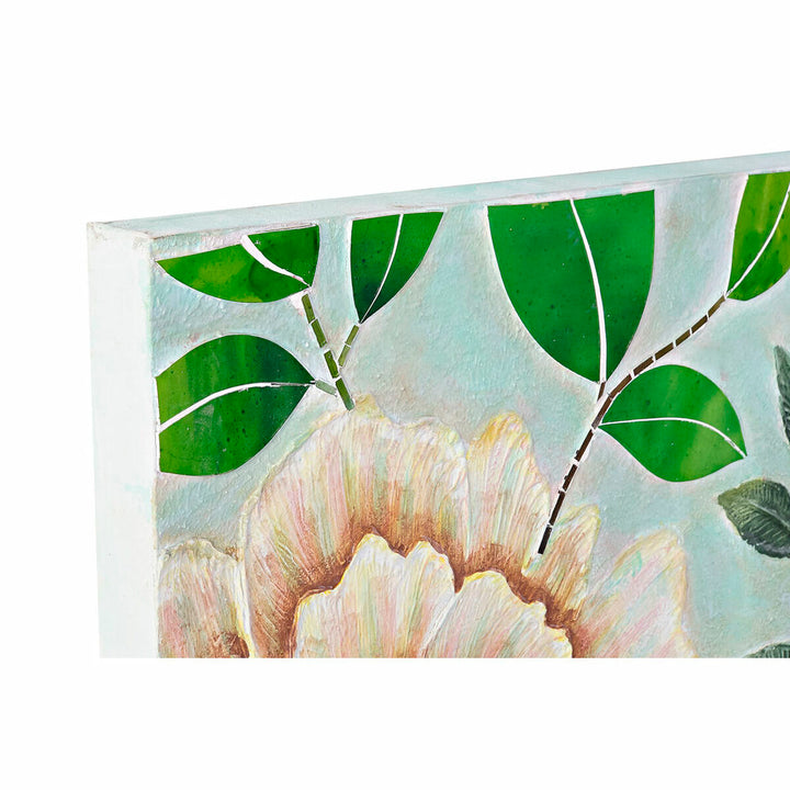 Buntes DKD Home Dekor Leinwand mit Blumen und Blätter Design - homely Family Shop