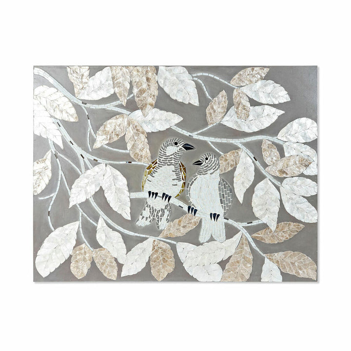 DKD Home Decor Leinwand mit Pflanzenblatt und Vögel Muster - homely Family Shop