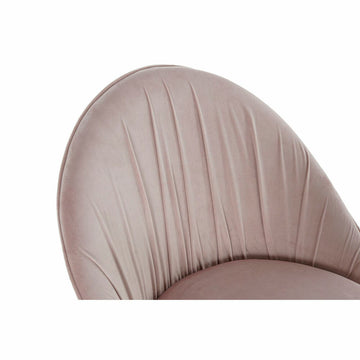 Detailaufnahme rosa Esszimmerstuhl mit Gold Akzenten - homely Family Shop