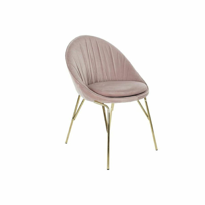 DKD Home Esszimmerstuhl mit rosa Samt und goldenen Beinen - homely Family Shop