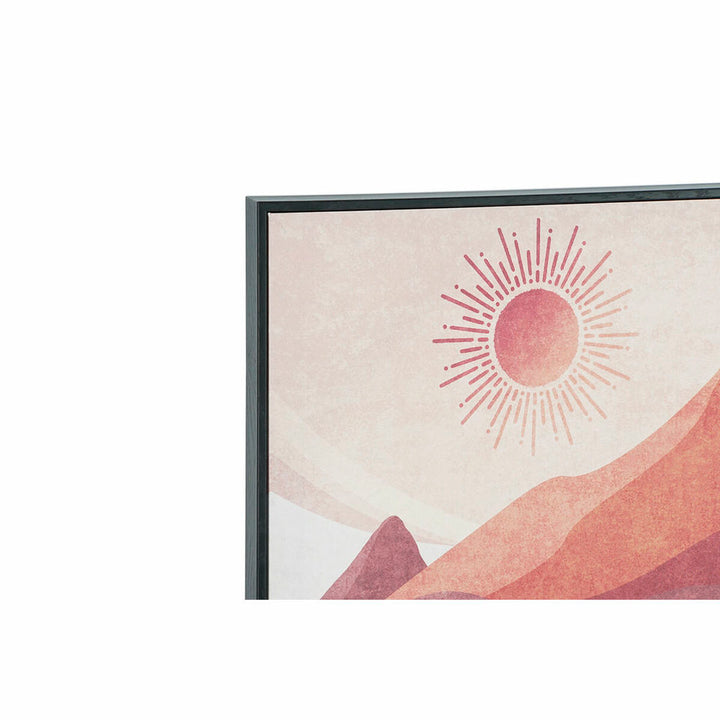Gerahmtes Landschaftsbild mit Sonne und Bergen - homely Family Shop