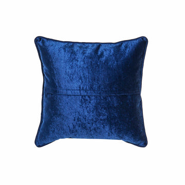 Blaues Kissen mit Samtstruktur. Dekokissen für Sofa oder Bett.