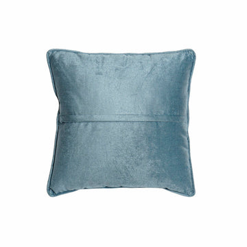 Blaues Kissen mit samtiger Textur. Dekokissen für Wohnzimmer und Schlafzimmer.