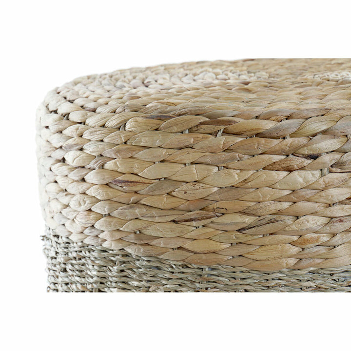 Nahaufnahme des bunten DKD Home Decor Fußstütze mit Naturfasern - homely Family Shop