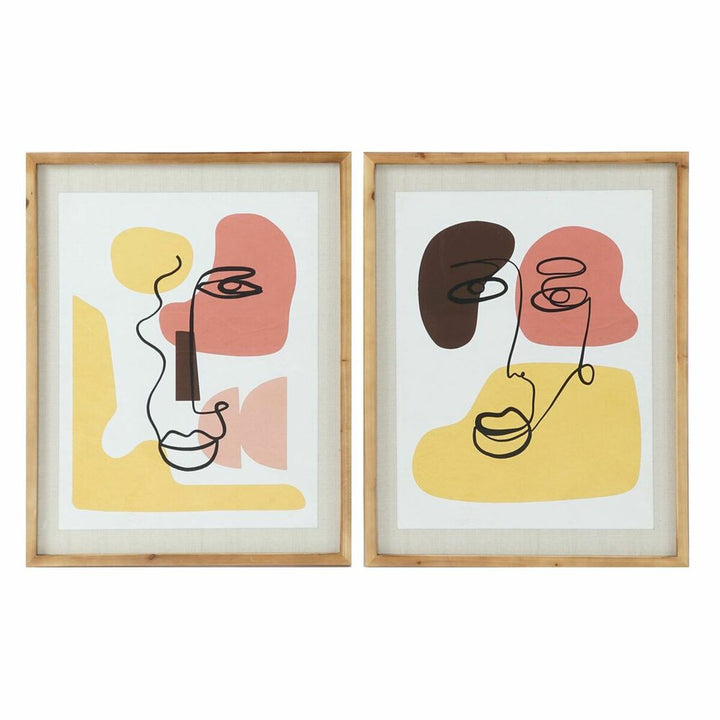 DKD Home Decor abstrakte Kunstwerke mit Holzrahmen - homely Family Shop