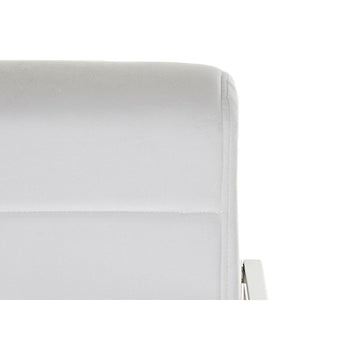Detailansicht: Weißer Polyester Stuhl mit Stahlrahmen - homely Family Shop
