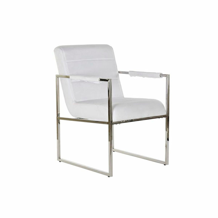 Weißer Polyester Stuhl mit Stahlrahmen - DKD Home Decor Family Shop