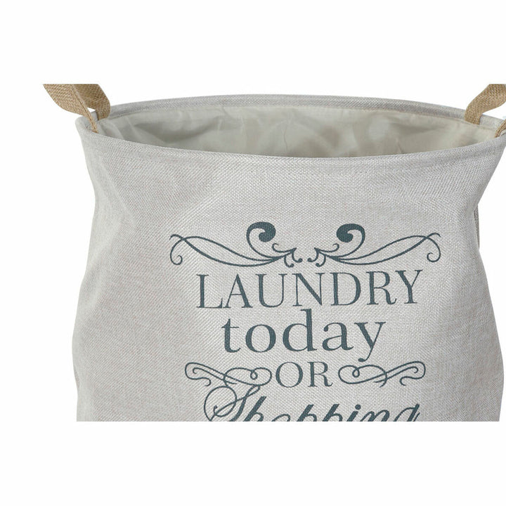 Beige DKD Home Korb mit Wäsche Aufdruck und Griff - Homely Family Shop