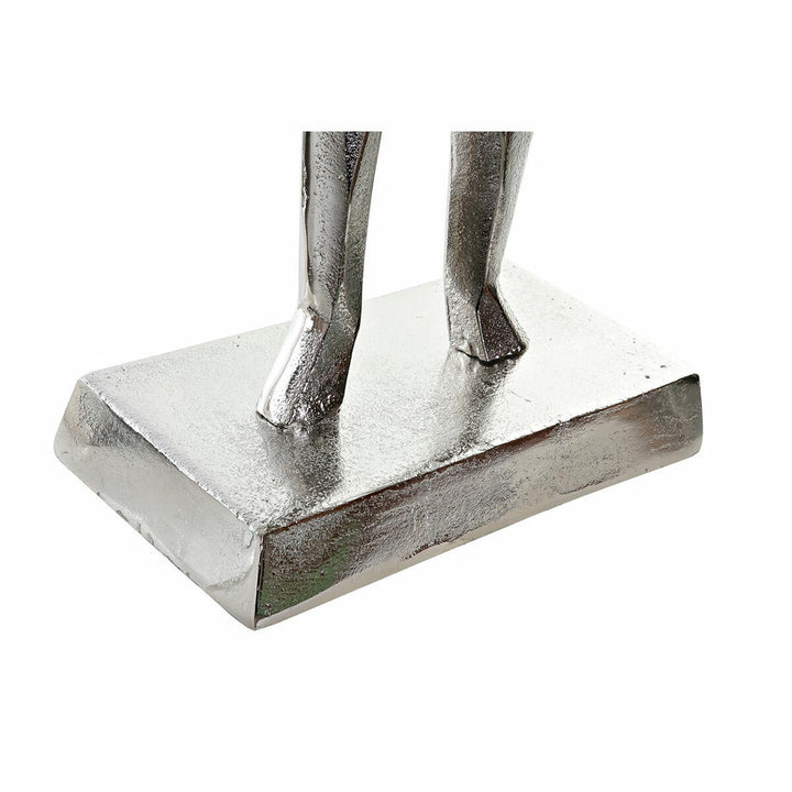 Nahaufnahme von silberner Deko Figur mit rechteckigem Sockel - homely Family Shop