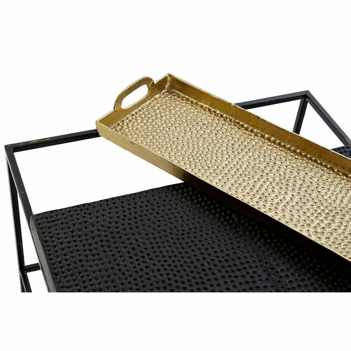 DKD Home Beistelltisch mit Gold Tablett aus Stahl - homely Family Shop