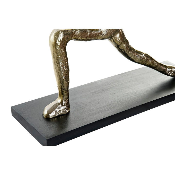 Goldene Yoga Figur auf schwarzem Sockel - DKD Home Decor - homely Family Shop