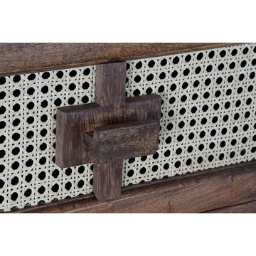 Detail Anrichte mit Rattan und Mango-Holz Design - homely Family Shop