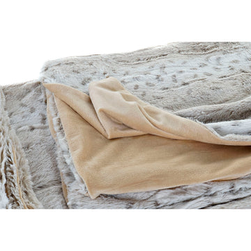 Weiße und beige DKD Home Decor Decke mit Tier Muster und weicher Textur.
