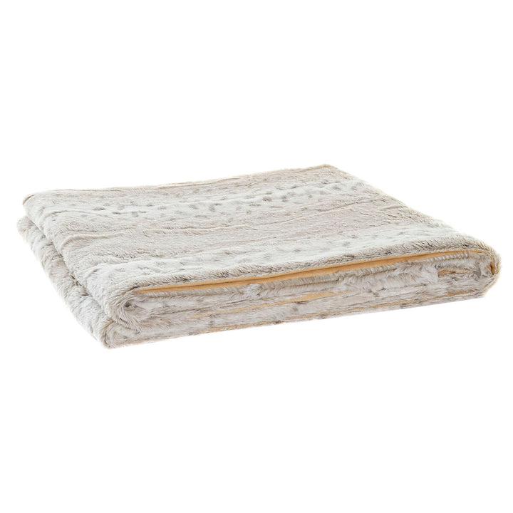 DKD Home Decor Decke in Weiß und Beige mit Tier Muster und weicher Textur.