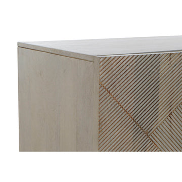 Detail Anrichte aus Mango-Holz mit linearem Muster - homely Family Shop