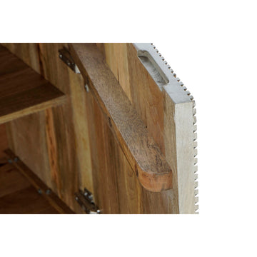 Detailaufnahme Anrichte aus Mango-Holz, graues Metall - Homely Family Shop