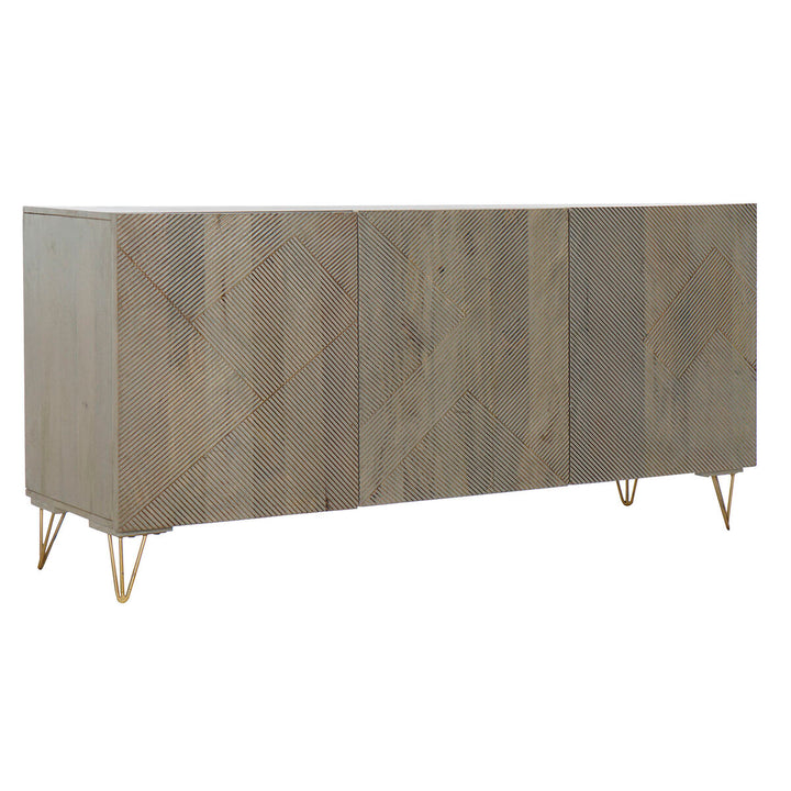 DKD Home Anrichte mit geometrischem Muster, Grau und goldenen Füßen - homely Family Shop