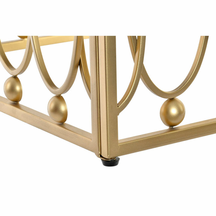 Detailansicht des goldenen DKD Home Deko Beistelltischs mit Spiegel - homely Family Shop