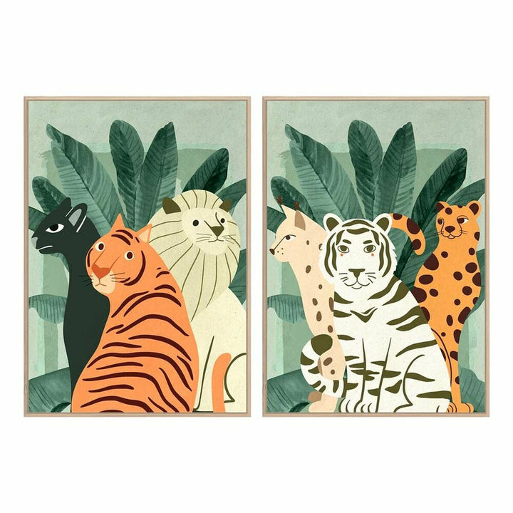 DKD Home Dekor Bild mit tropischen Tieren und Rahmen. - homely Family Shop
