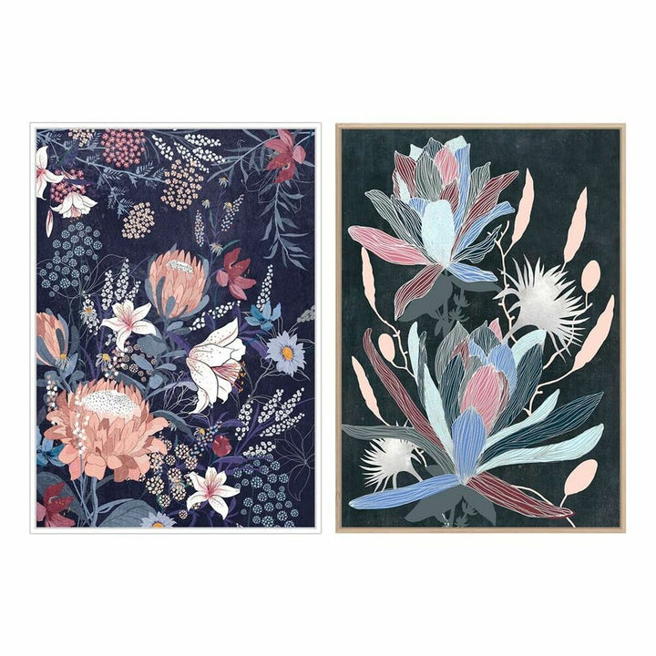 DKD Home Decor Blumen Bilder, modernes Design, 2 Stück - homely Family Shop