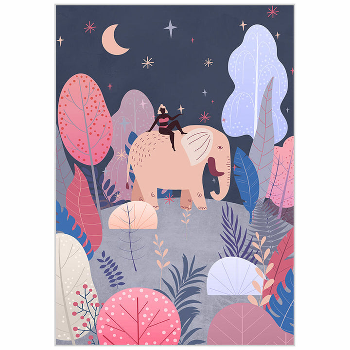 Skandinavisches Bild mit Elefant und Bäumen von DKD Home Decor - homely Family Shop