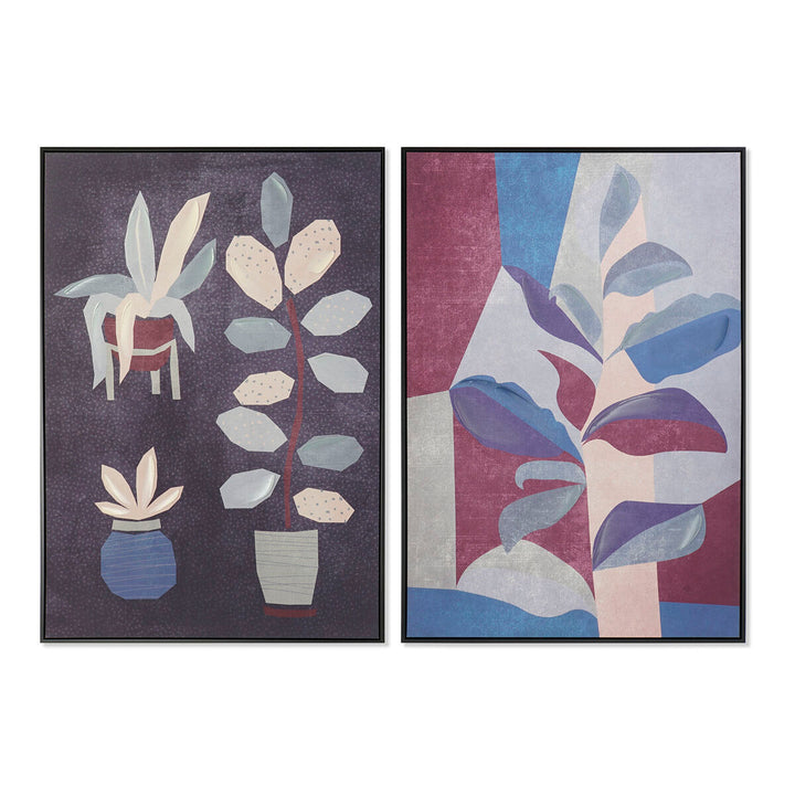 DKD Home Decor Blumenbilder, moderne Kunst im 2er-Set - Homely Family Shop