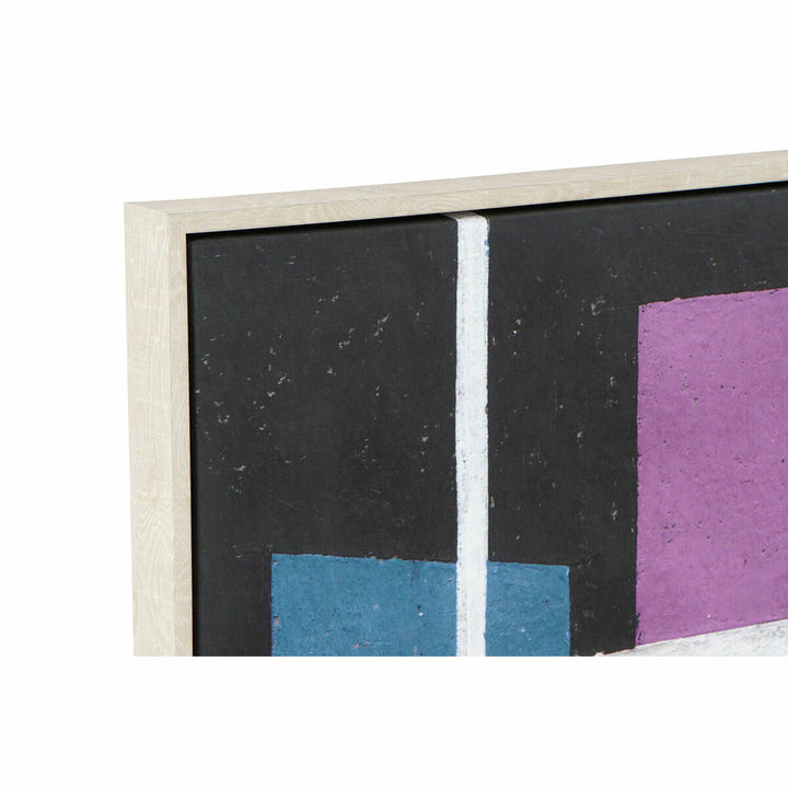 Abstraktes DKD Home Decor Bild mit blauen und violetten geometrischen Formen - homely Family Shop