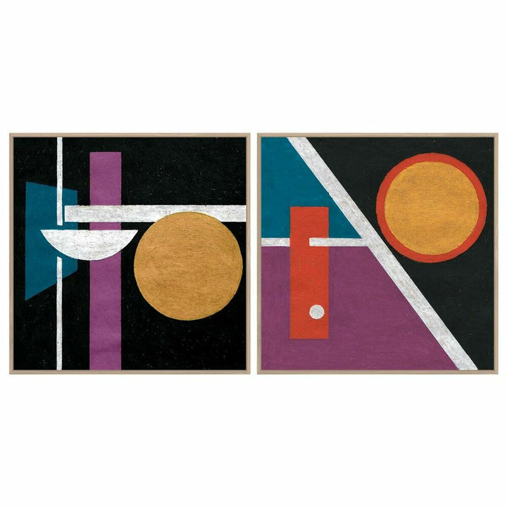 DKD Home Decor: Abstraktes Bild mit geometrischen Formen und Rahmen - Homely Family Shop