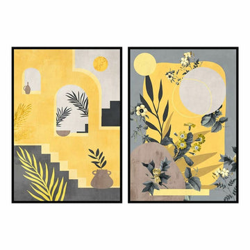 DKD Home Dekor Bild mit skandinavisch Pflanzen und geometrischen Formen - homely Family Shop