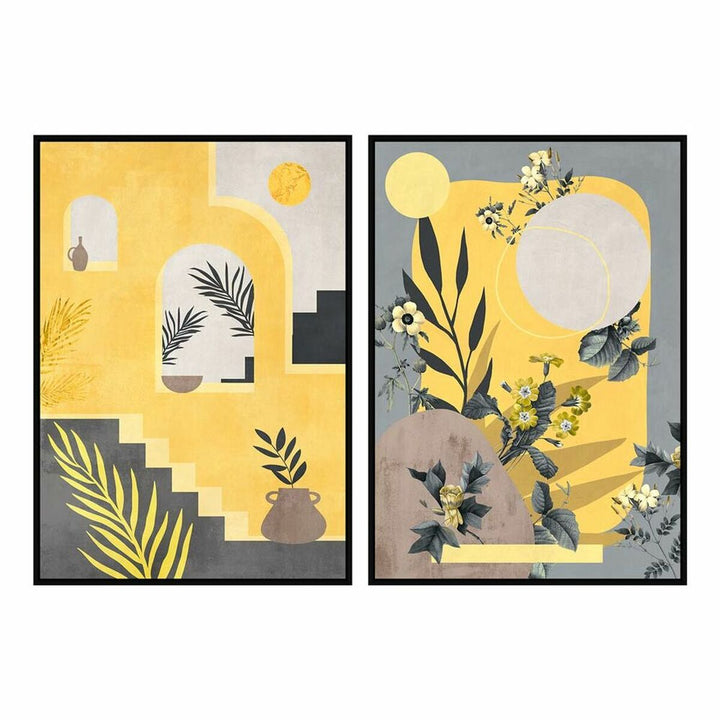 DKD Home Dekor Bild mit skandinavisch Pflanzen und geometrischen Formen - homely Family Shop