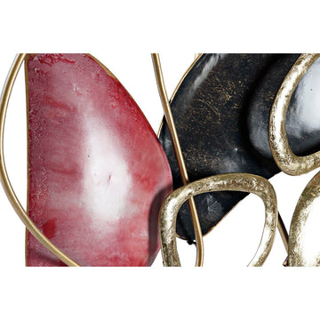 Abstrakte Wanddekoration mit Gold, Rot und Metall - DKD Home Decor