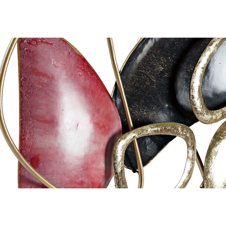 Abstrakte Wanddekoration mit Gold, Rot und Metall - DKD Home Decor