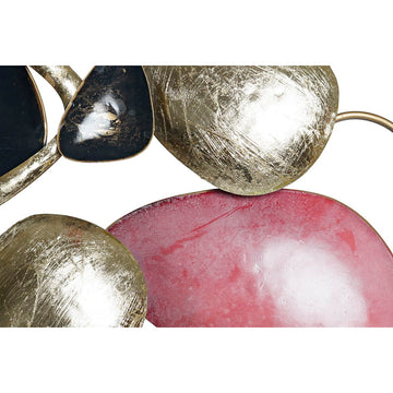 Nahaufnahme: abstrakte Wanddeko mit Rot, Gold und Metall - Homely Family Shop