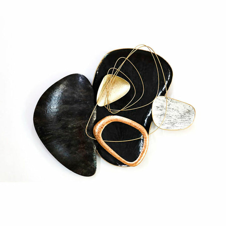 Abstrakte Wanddekoration in Schwarz und Gold aus Metall von DKD Home Decor - homely Family Shop